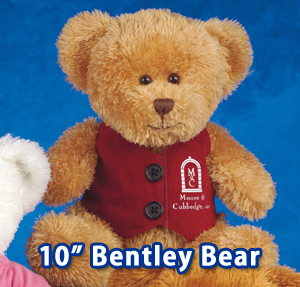 10" Bentley Bears are available in three colors:  white, light brown brown.