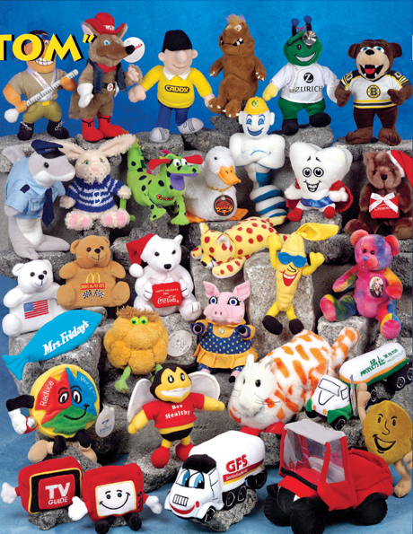 round and circular plush toys personalized to your specifications. We sell embroidered stuffed animals.