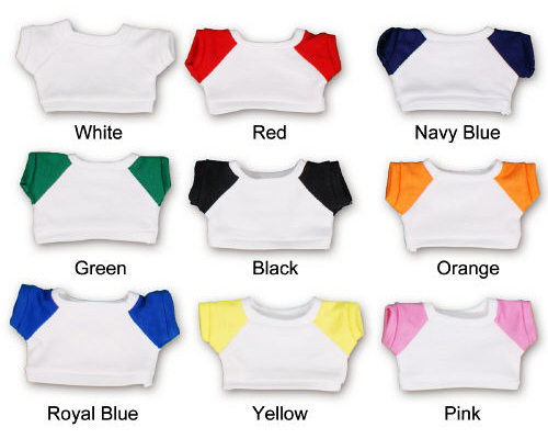 Whte shirts with colored sleeves.